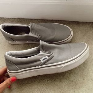 Light grey slip-on vans
